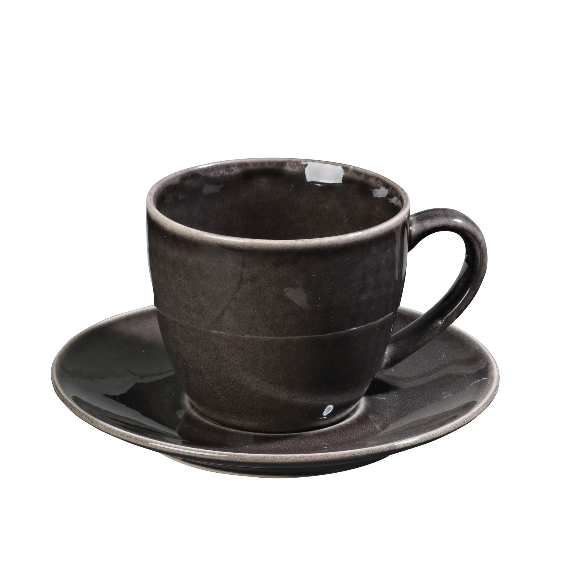 Nordic Coal cup with saucer, 8.8 cm Broste Copenhagen