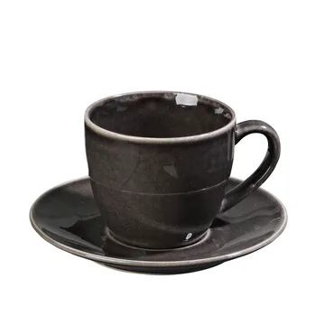 Nordic Coal cup with saucer - 8.8 cm - Broste Copenhagen