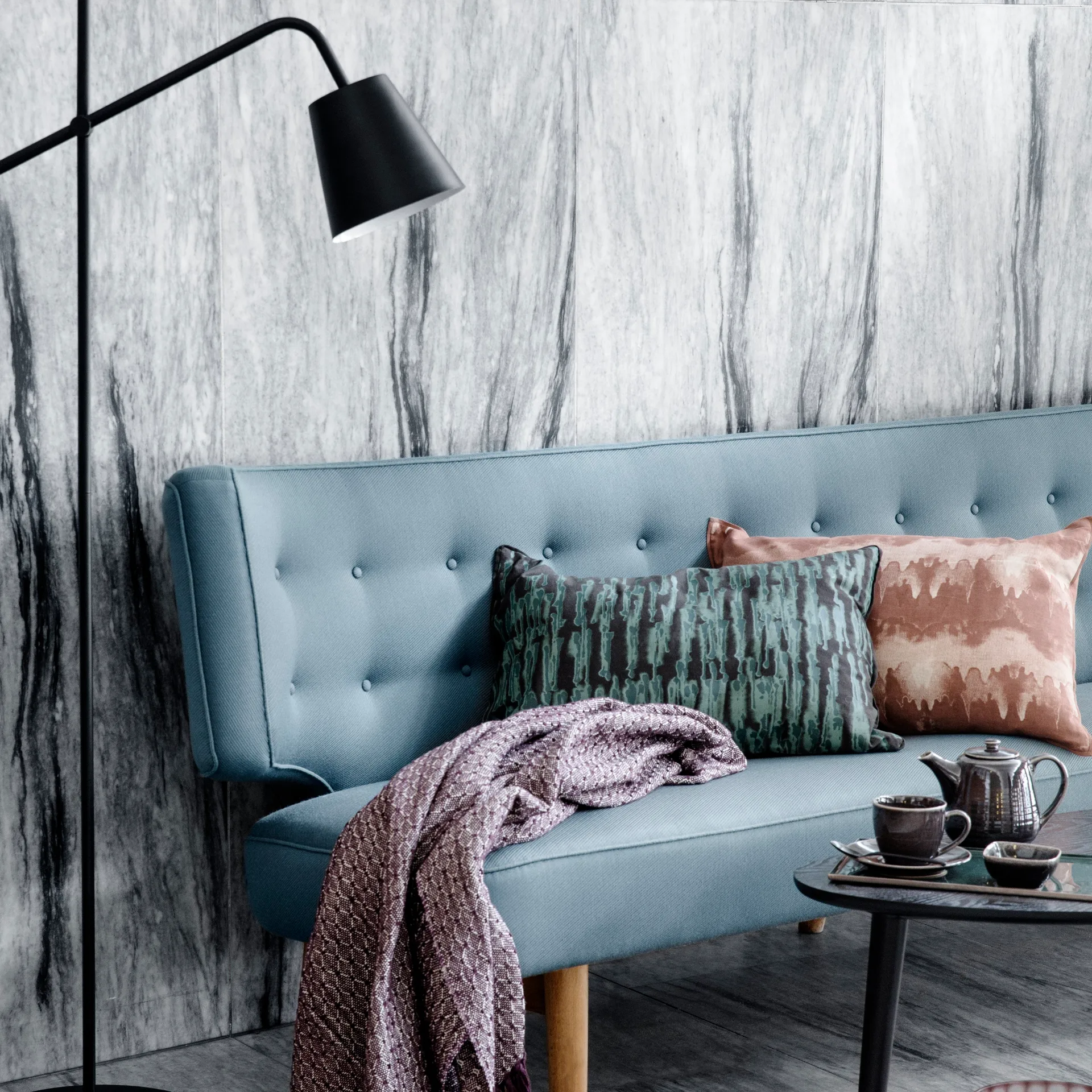 Nordic Coal cup with saucer, 8.8 cm Broste Copenhagen