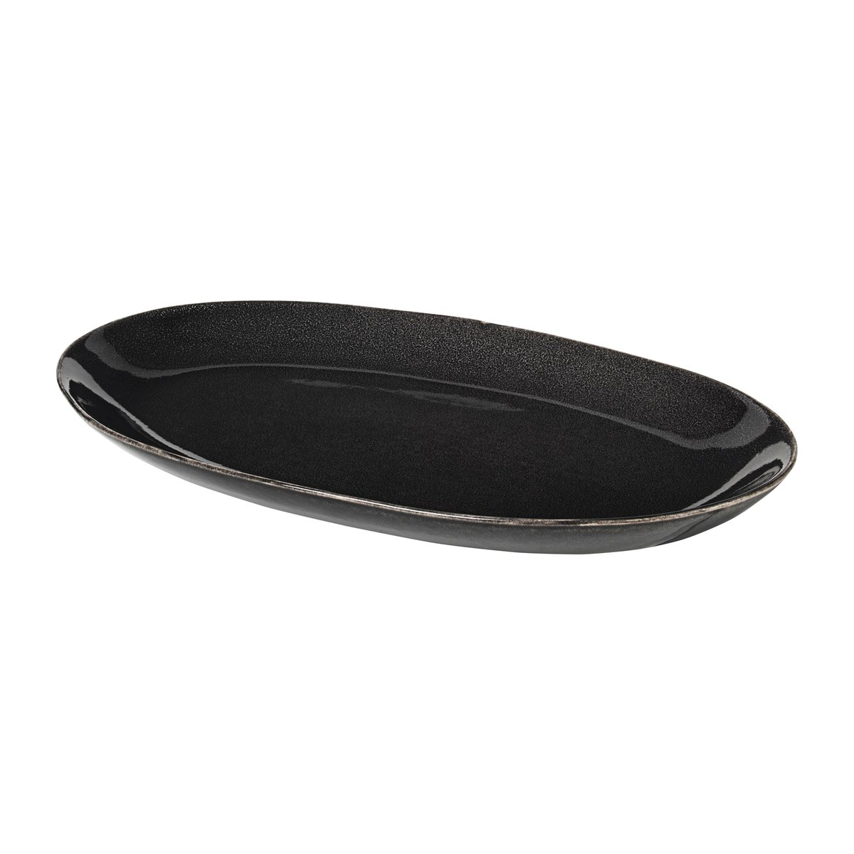 Broste Copenhagen Nordic Coal oval saucer 17x30 cm | Scandinavian Design | Serving platters & dishes | Black