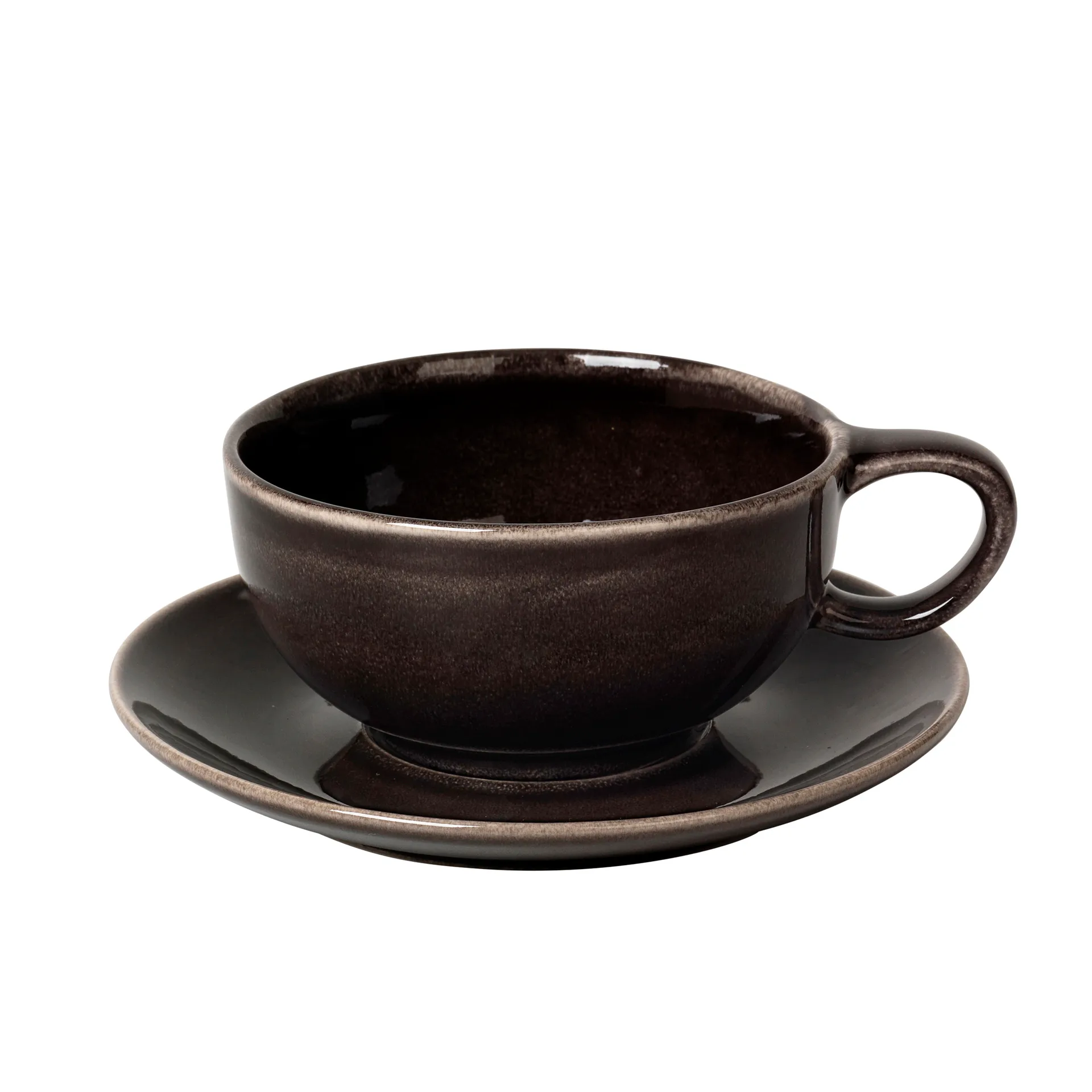 Nordic Coal tea cup and saucer, 5.8 cm Broste Copenhagen