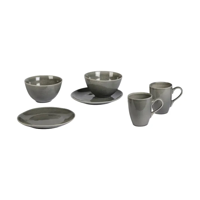 Broste Copenhagen Nordic Rain breakfast set for two 6 pieces