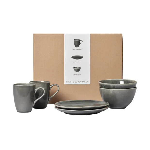 Nordic Rain breakfast set for two, 6 pieces Broste Copenhagen