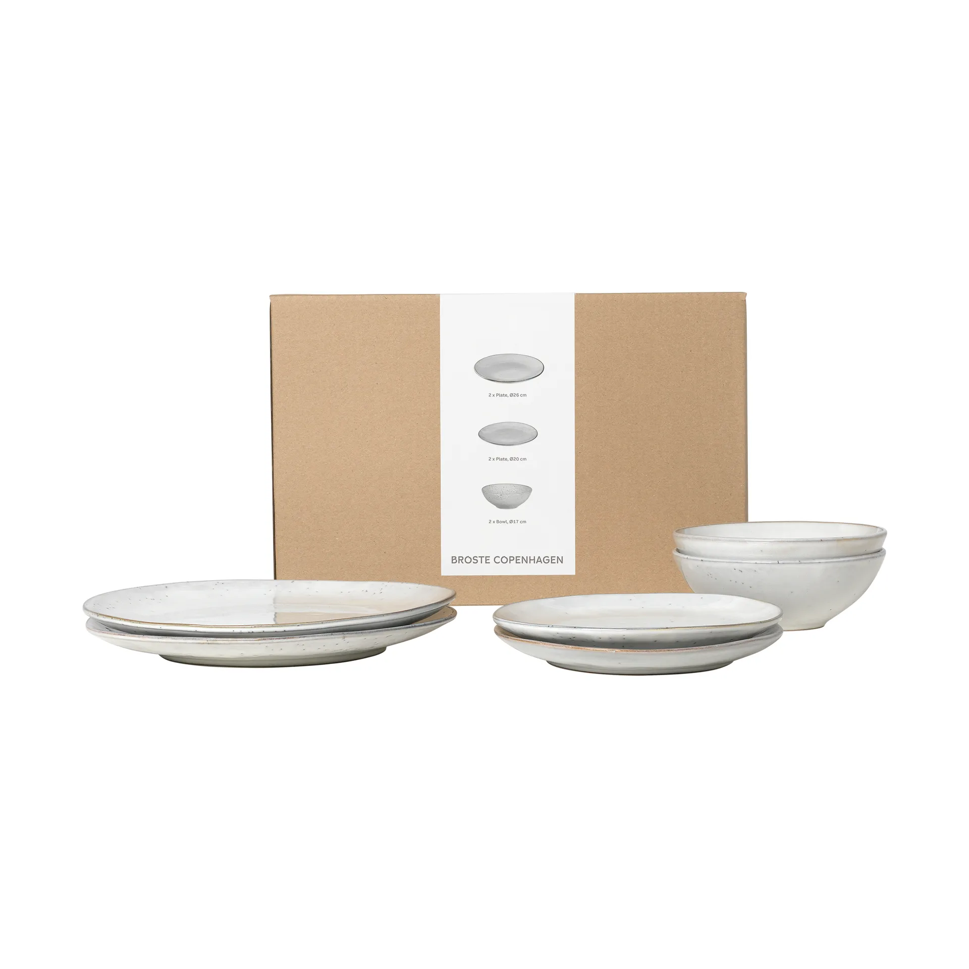 Nordic Sand dinner set for two, 6 pieces Broste Copenhagen
