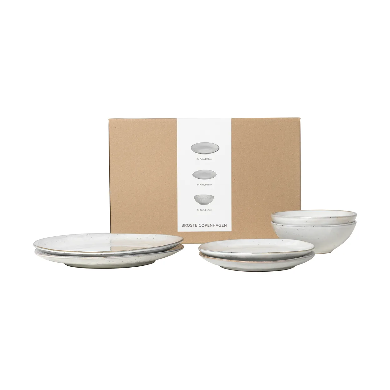 Broste Copenhagen Nordic Sand dinner set for two 6 pieces