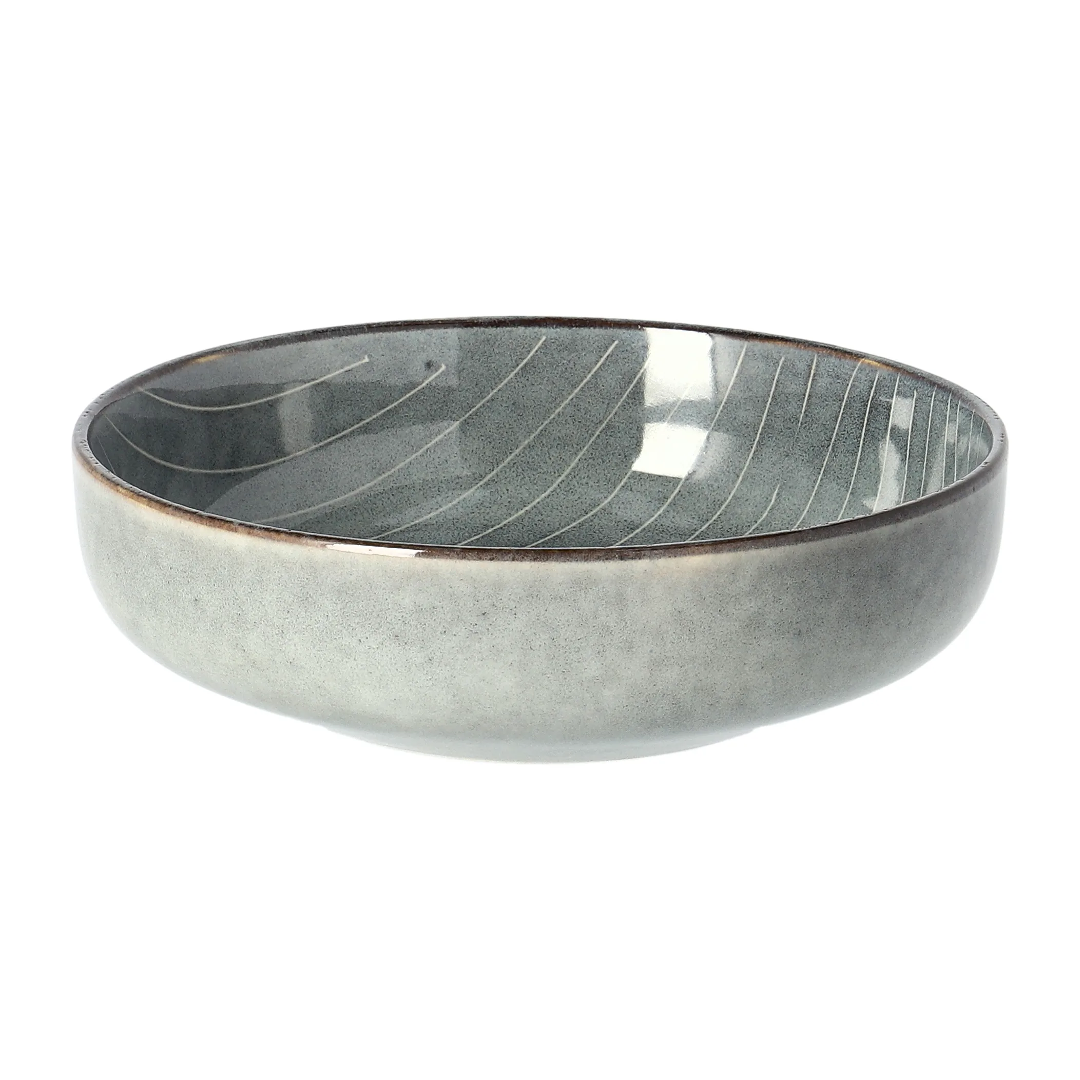 Broste Copenhagen Nordic Sea Schüssel – Rustikale Porzellanschale, 21 Cm, Matt Graublau