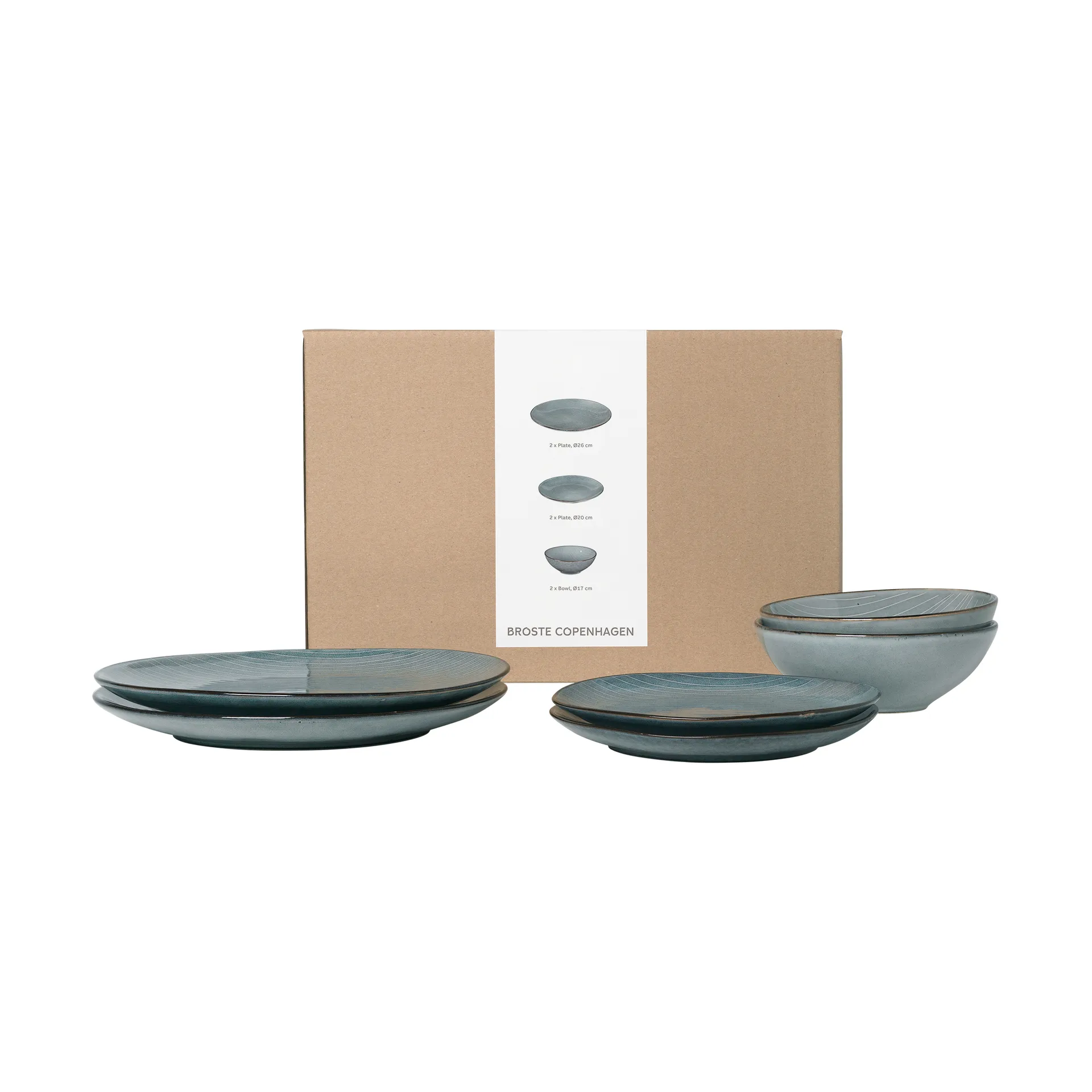 Nordic Sea dinner set for two, 6 pieces Broste Copenhagen