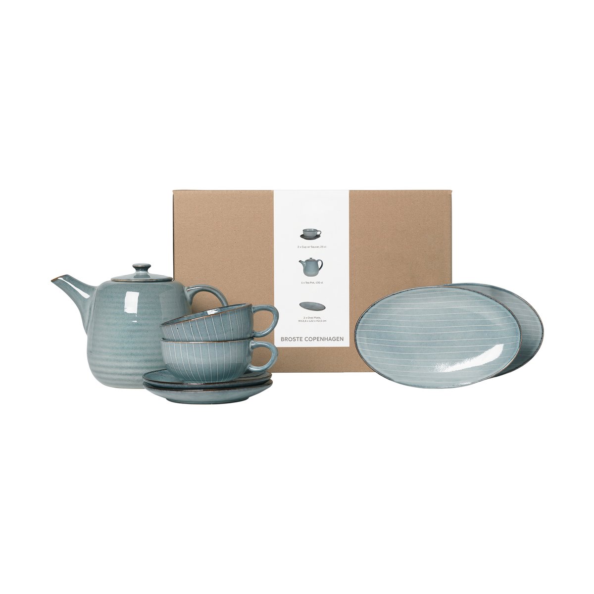 Broste Copenhagen Nordic Sea tea service for two 5 pieces