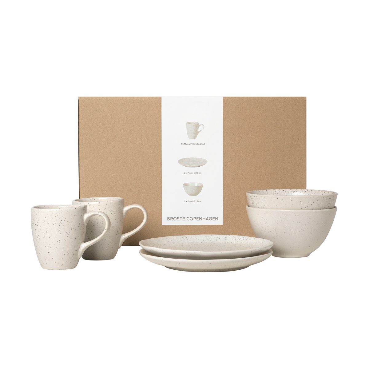 Broste Copenhagen Nordic Vanilla breakfast set for two 6 pieces