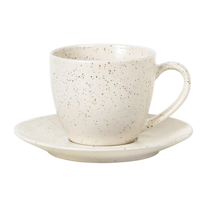 Nordic Vanilla cup with saucer 15 cl - Cream with grains - Broste Copenhagen