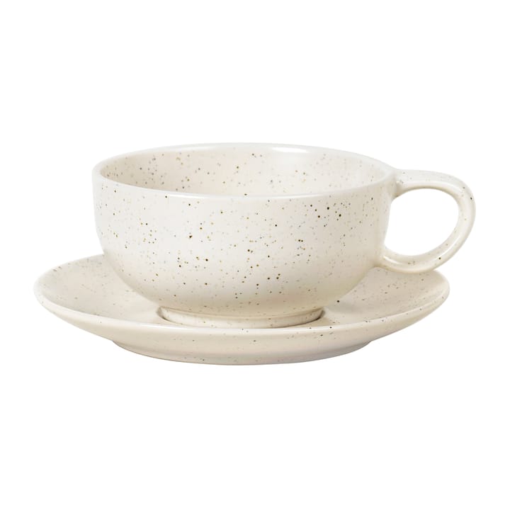Nordic Vanilla cup with saucer 25 cl - Cream with grains - Broste Copenhagen