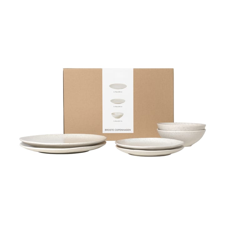 Nordic Vanilla dinner set for two - 6 pieces - Broste Copenhagen