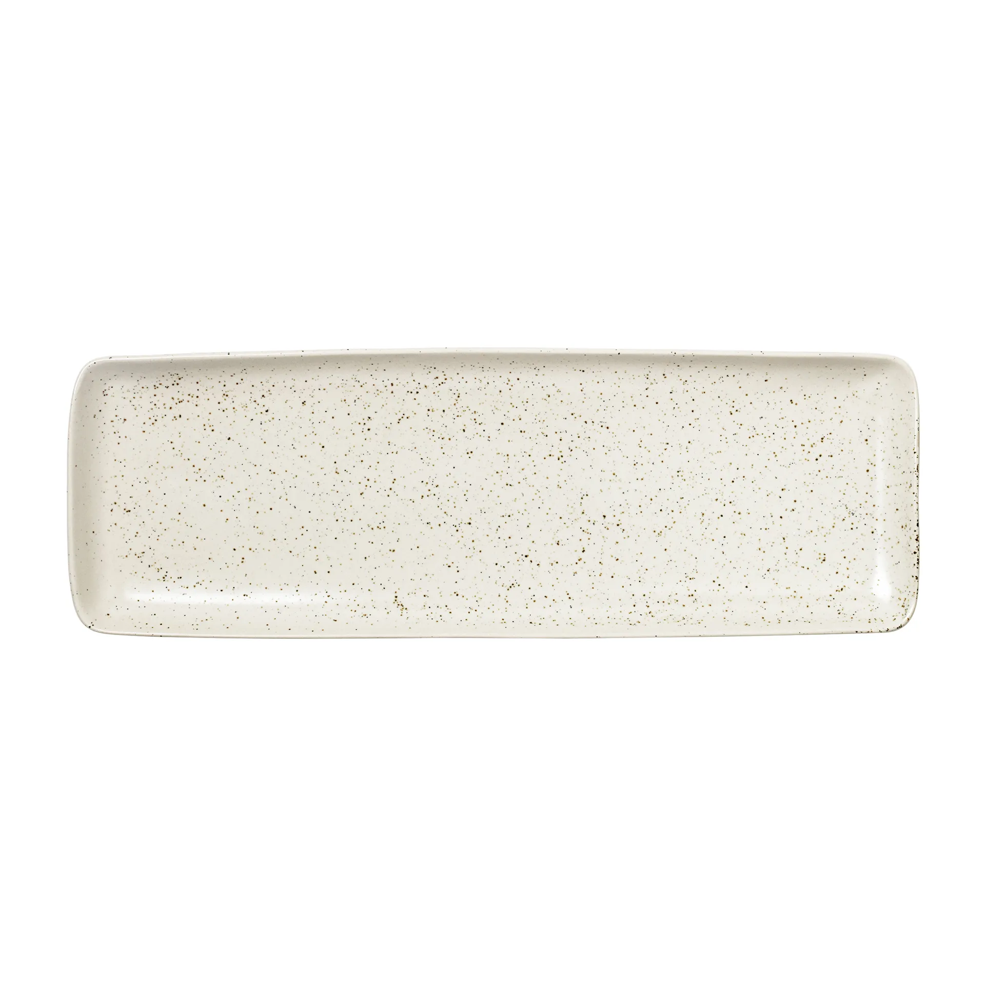 Nordic Vanilla rectangular saucer 12.5x35 cm, Cream with grains Broste Copenhagen