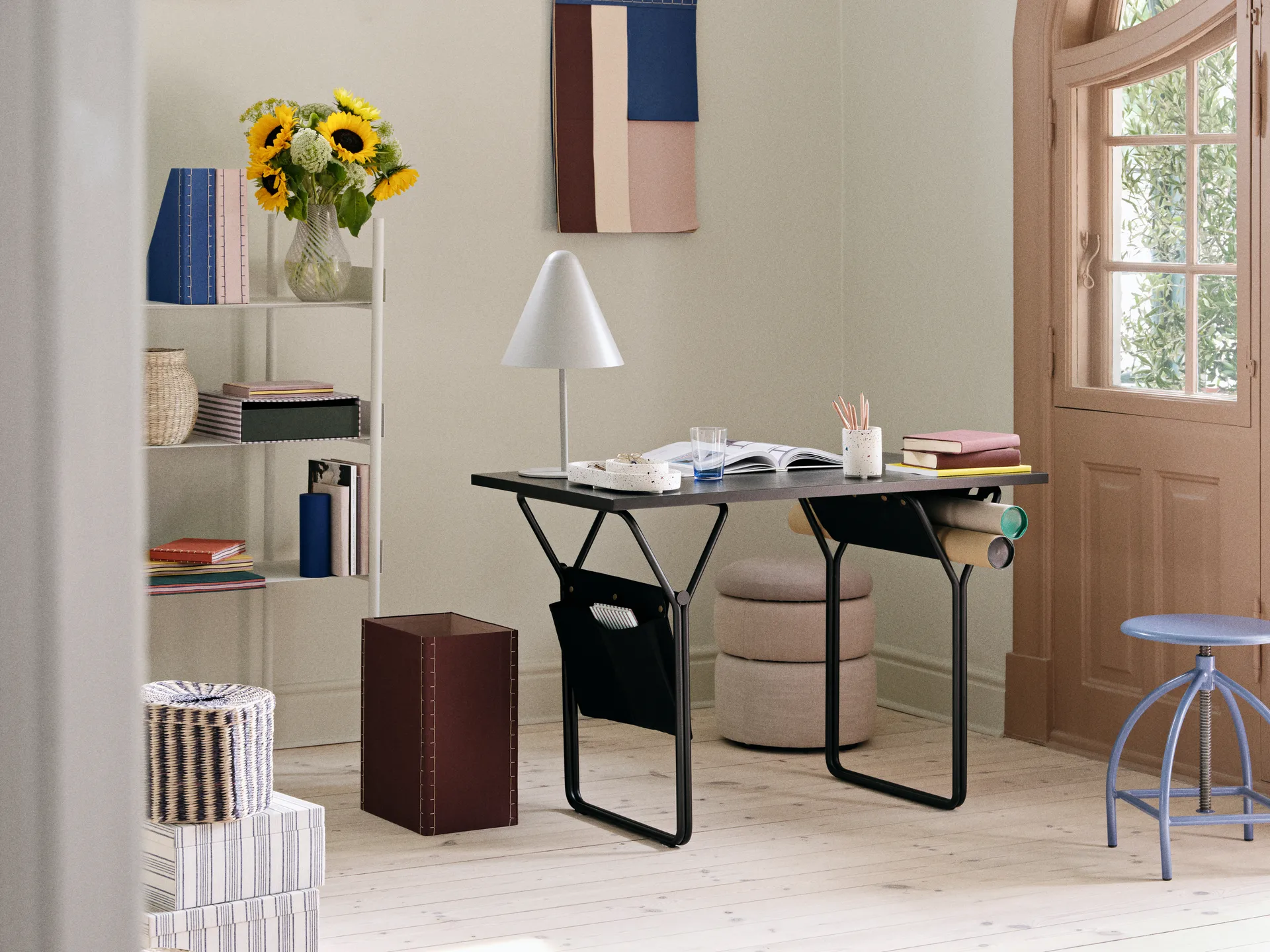 Polly storage box 3 pieces, Natural-black Broste Copenhagen