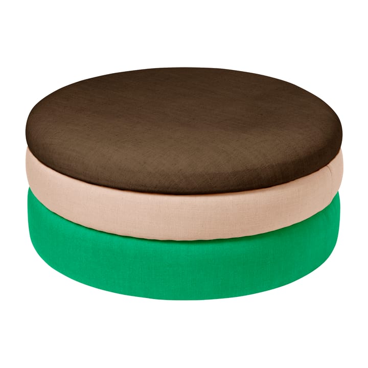 Pond pouffe 30 cm - Emerald green-rose-coffee - Broste Copenhagen