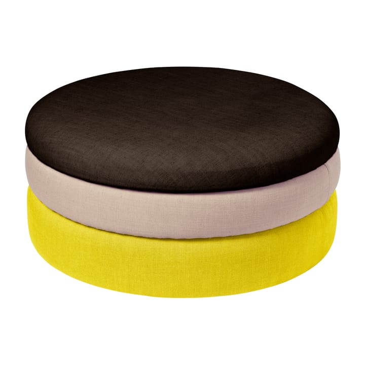 Pond pouffe 30 cm - Yellow-beige-dark grape - Broste Copenhagen