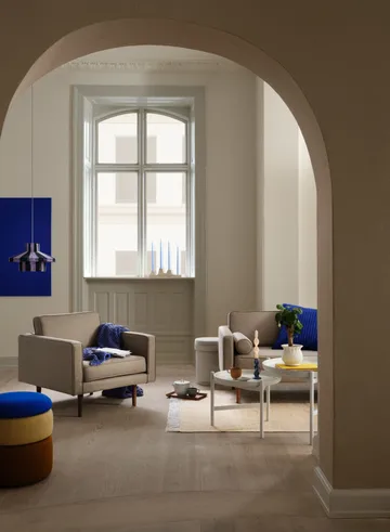 Pond pouffe 42 cm - Blue-sand-ochre - Broste Copenhagen