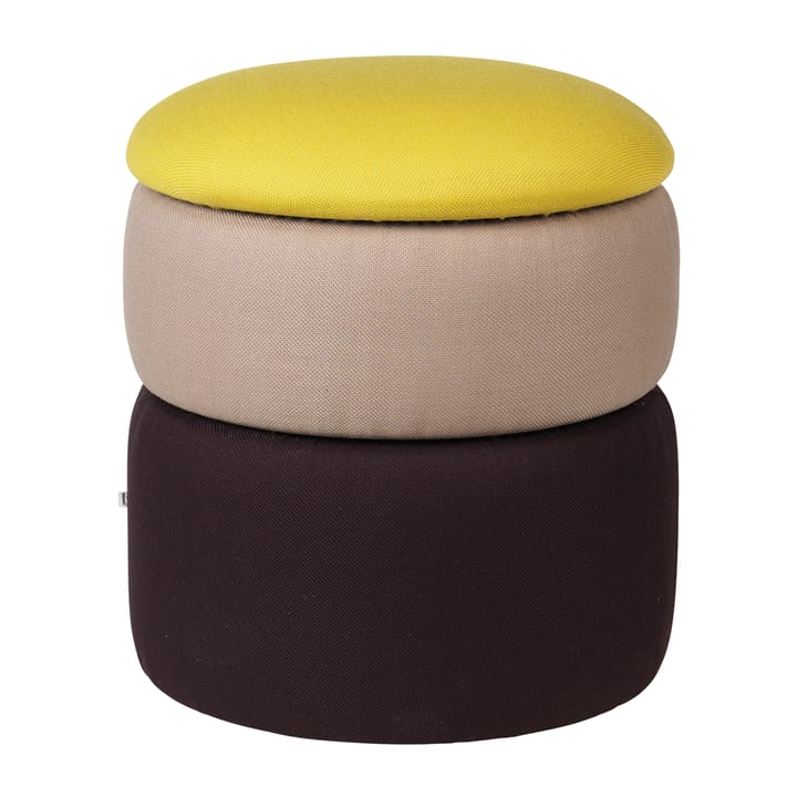 Pond pouffe 42 cm - Yellow-beige-dark grape - Broste Copenhagen