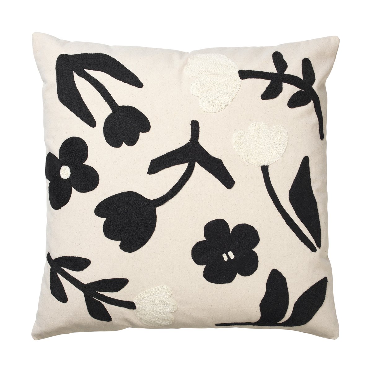 Broste Copenhagen Rosita cushion cover 50x50 cm Black-natural
