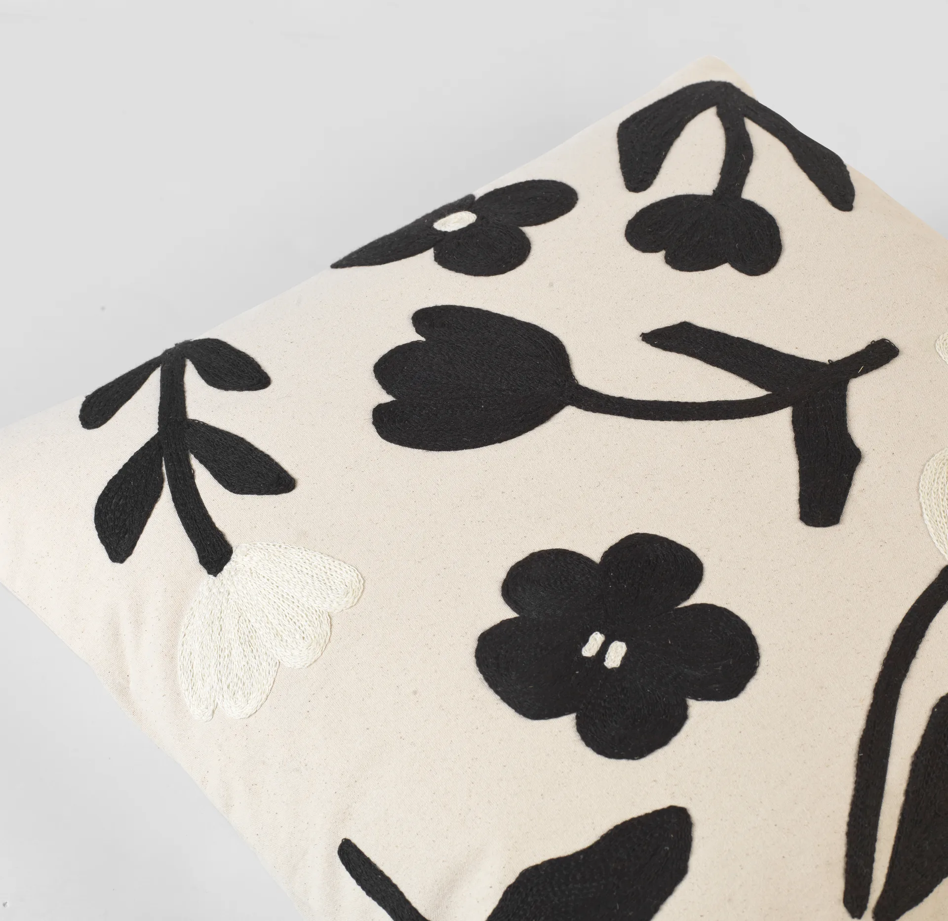 Rosita cushion cover 50x50 cm, Black-natural Broste Copenhagen