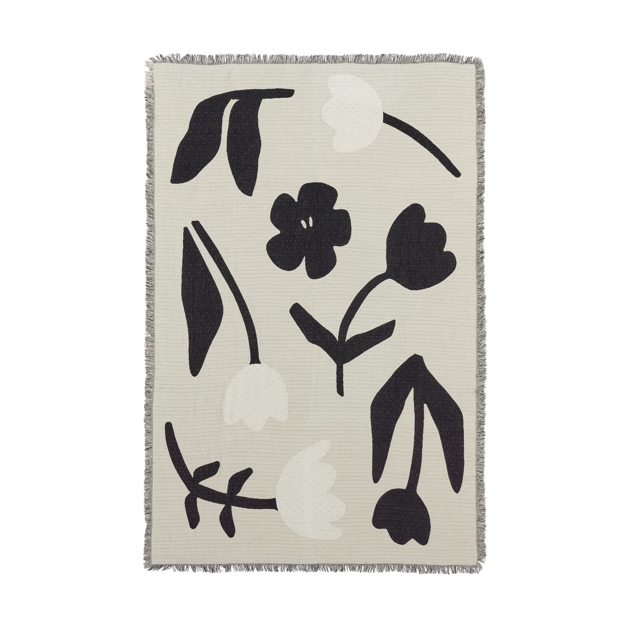 Broste Copenhagen Rosita throw 130x180 cm Black-off white.