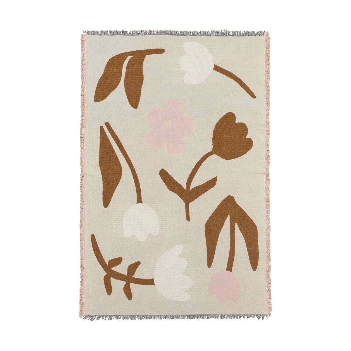 Broste Copenhagen Rosita throw 130x180 cm Golden brown-mauve pink