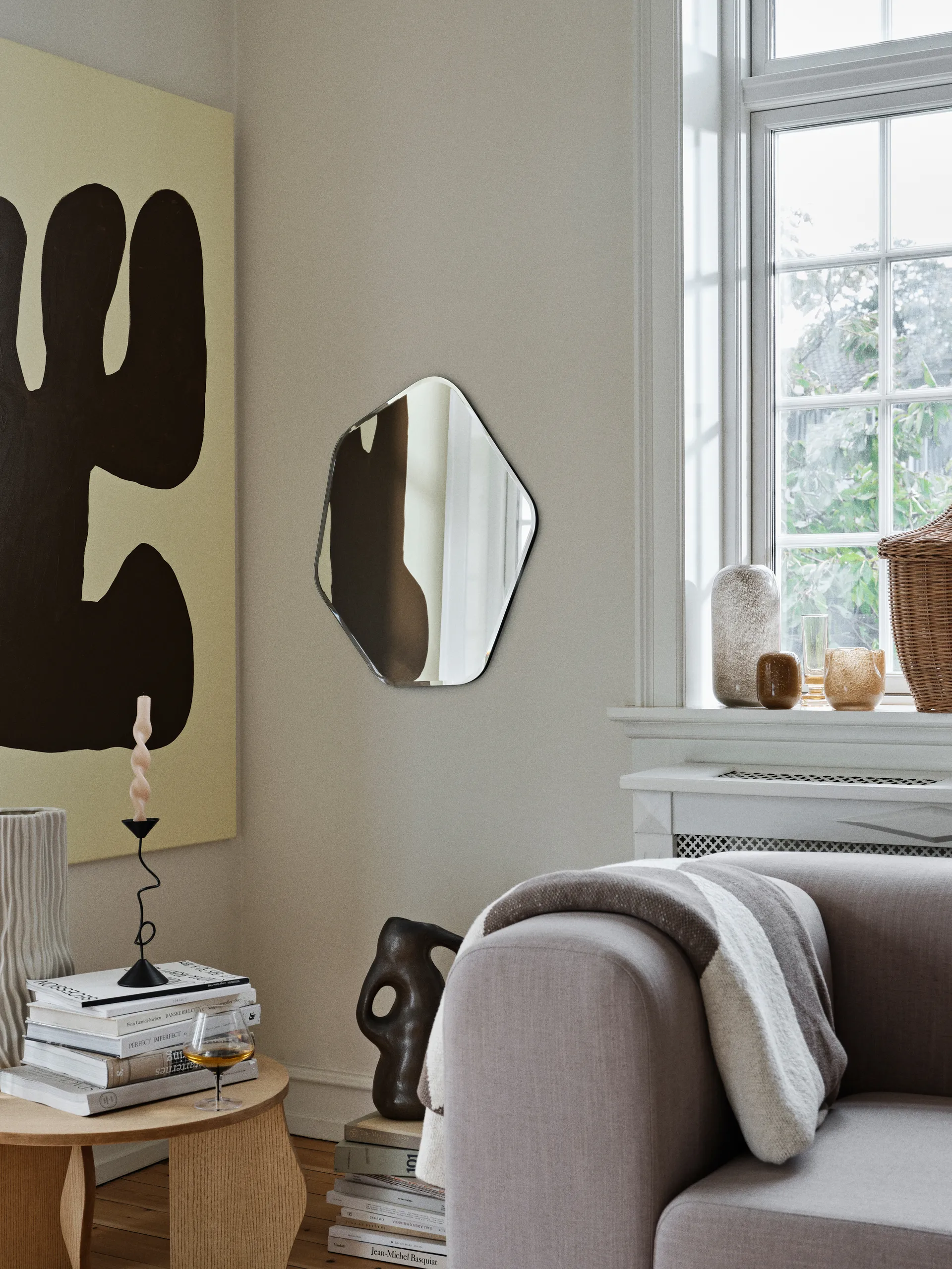 Ruby wall mirror 60x50 cm, Clear-black Broste Copenhagen