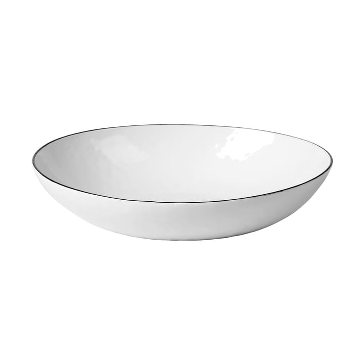 Salt bowl 23x19.5x5 cm - White-black rim - Broste Copenhagen