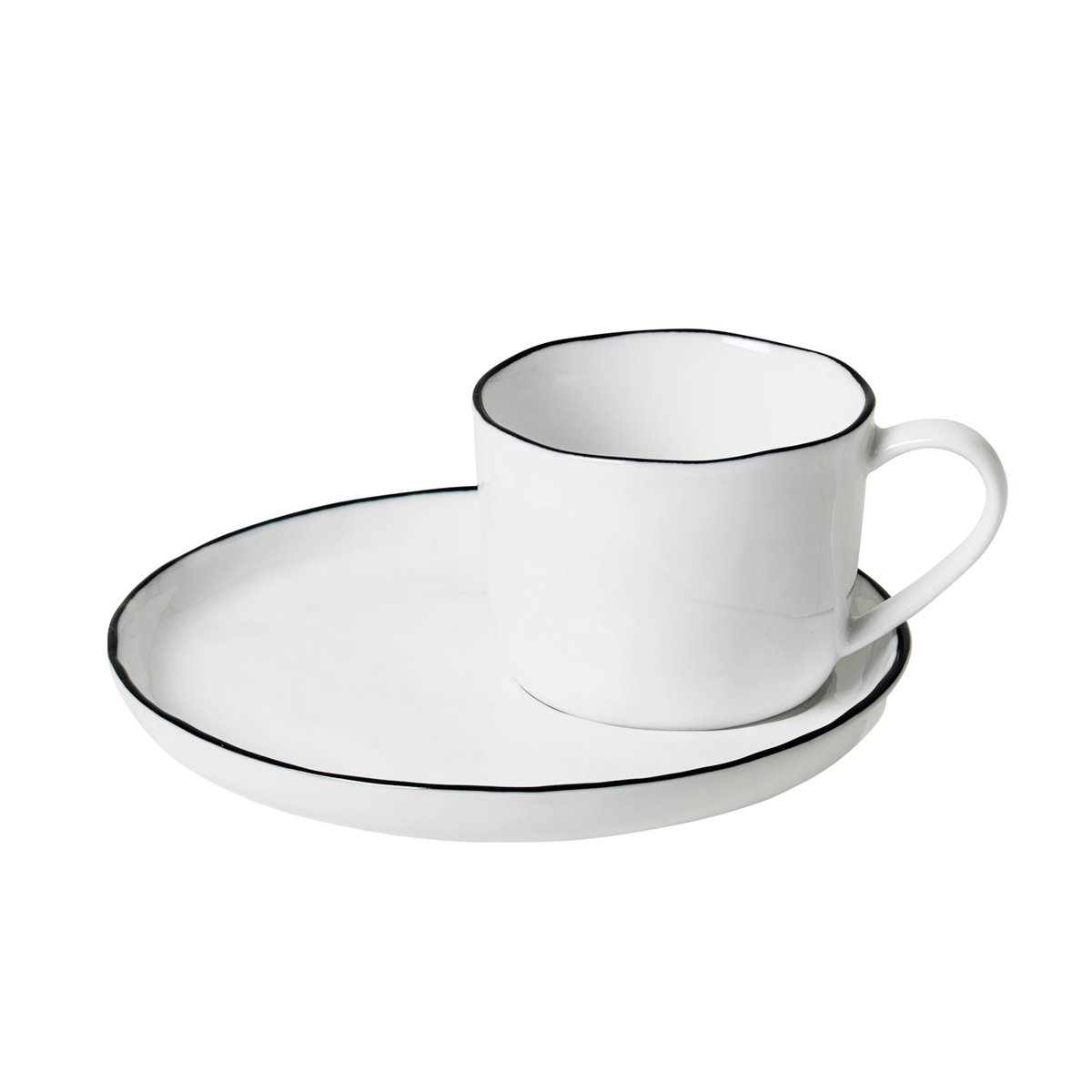 Broste Copenhagen Salt cup and saucer small, 5 cm | Scandinavian Design | Coffee cups | White
