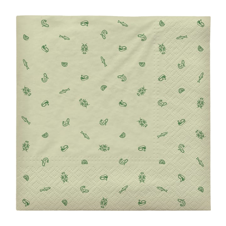Sea napkin 33x33 cm 20-pack - Jelly green - Broste Copenhagen