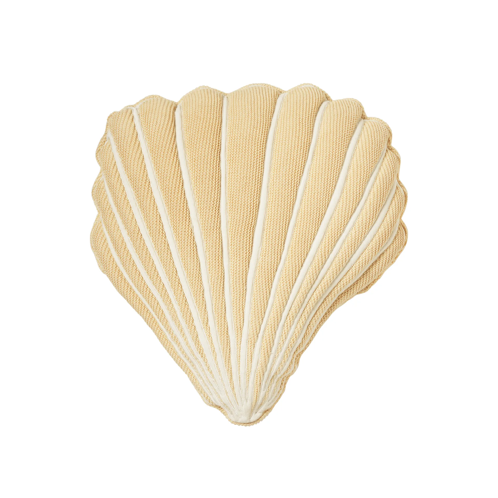 Seashell cotton pillow, Yellow Broste Copenhagen