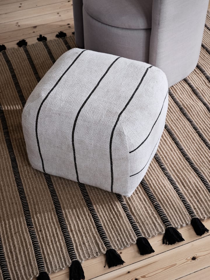 Sigrid pouf 50x50 cm - Light beige-black - Broste Copenhagen