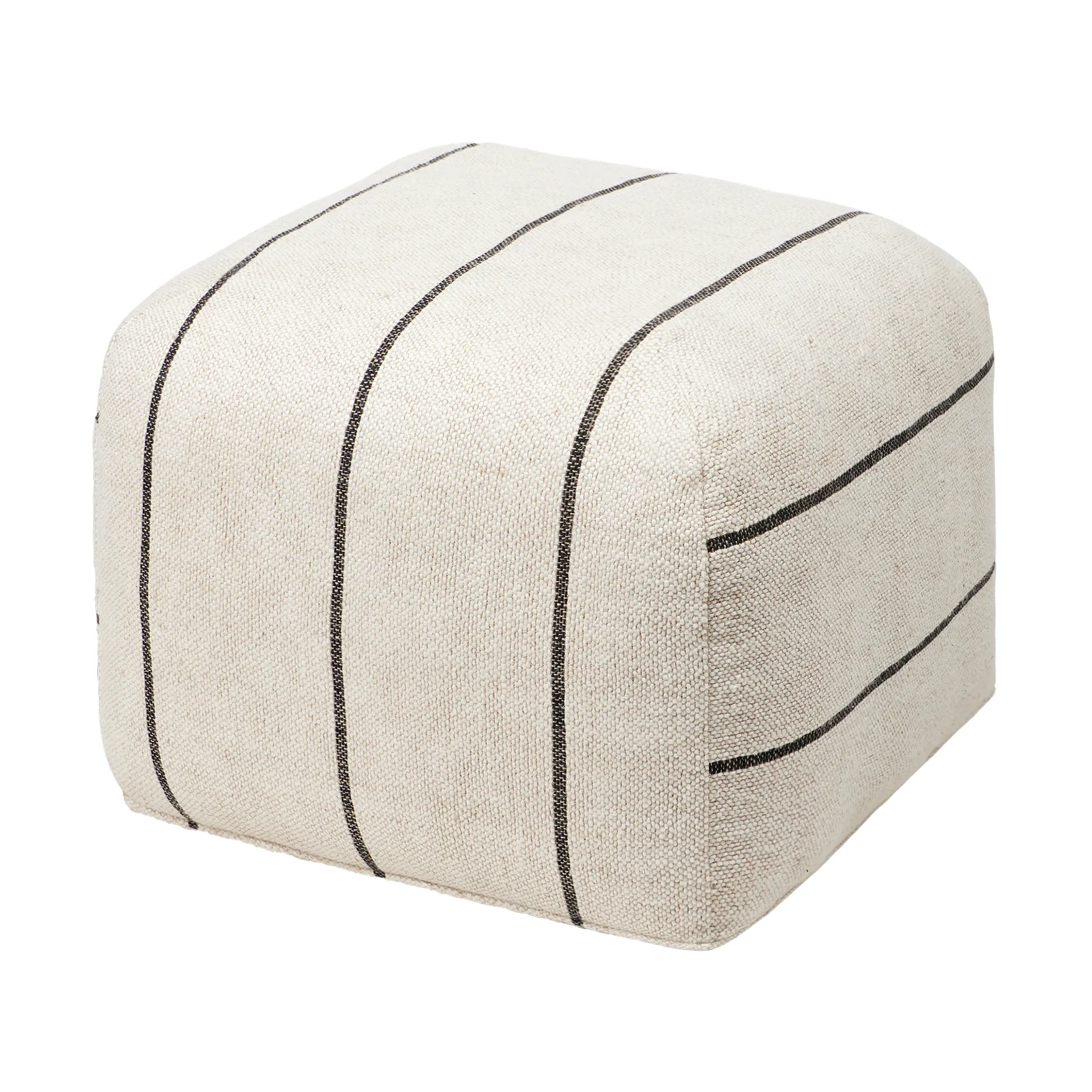 Sigrid pouf, Light beige-black, 50x50 cm Broste Copenhagen