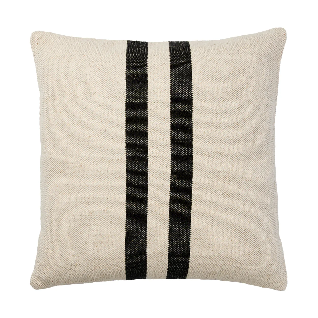 Broste Copenhagen Sigrun cushion cover Light beige-black, 50x50 cm