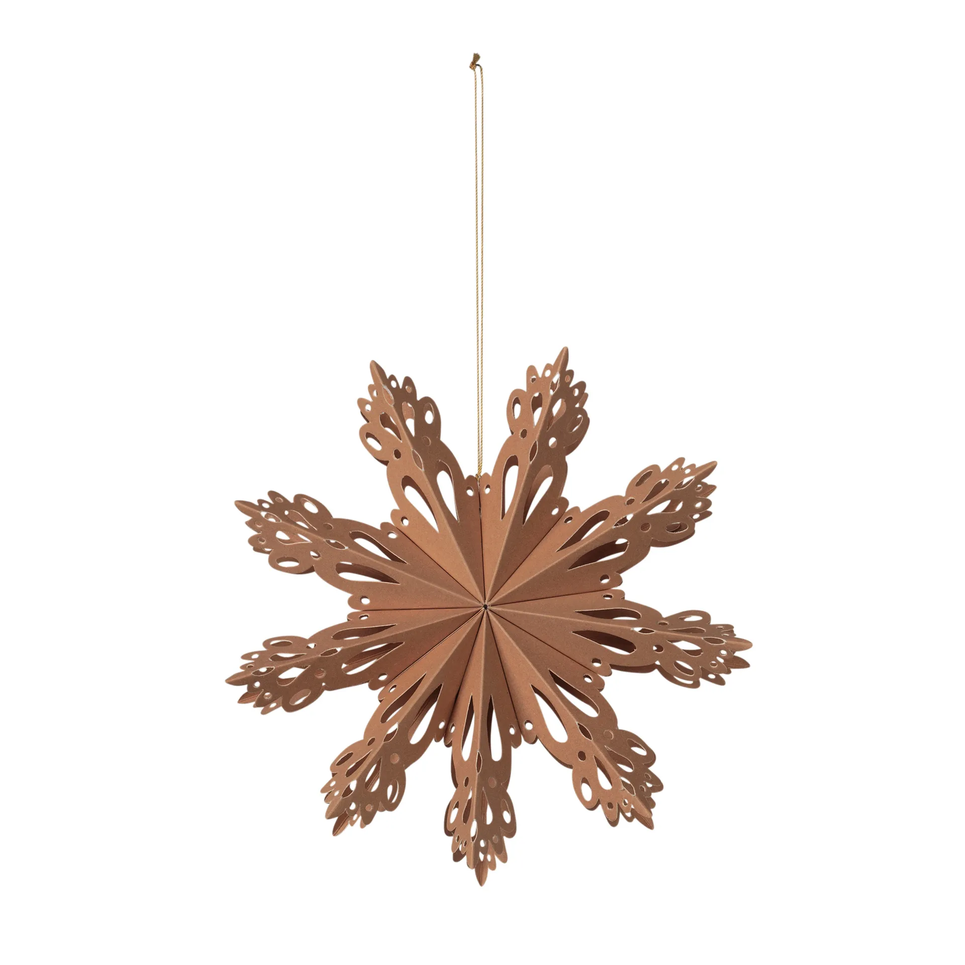 Snowflake Christmas decoration Indian tan, Ø15 cm Broste Copenhagen