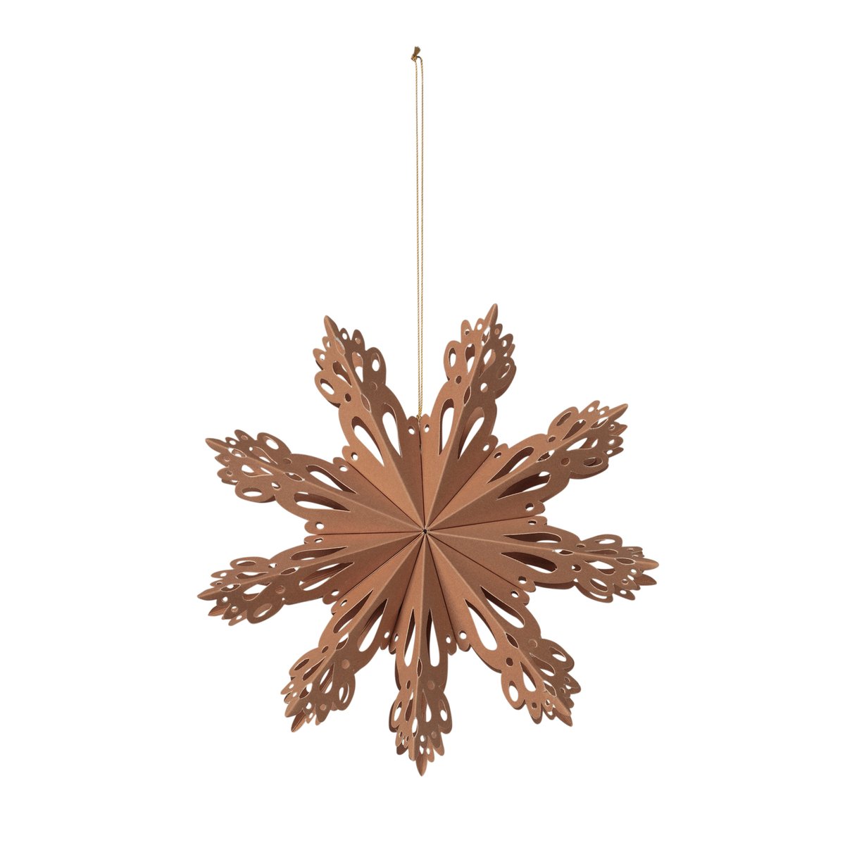Broste Copenhagen Snowflake Christmas decoration Indian tan Ø15 cm