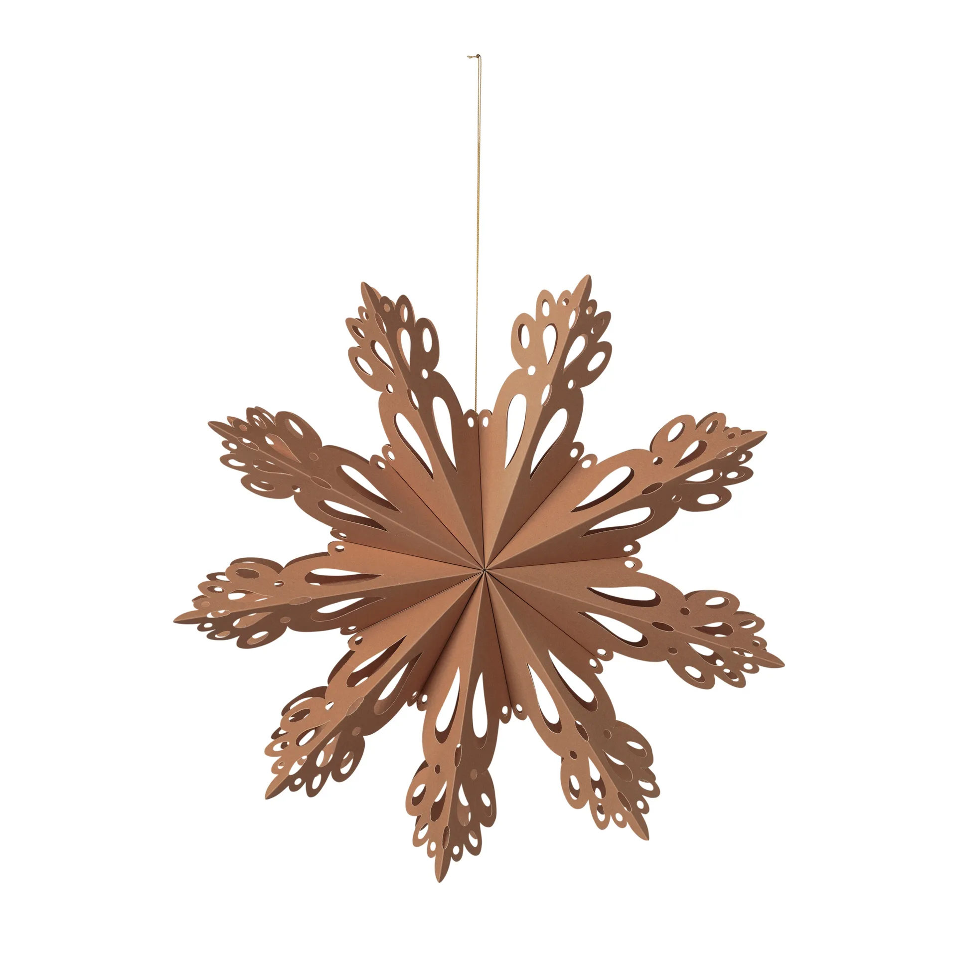 Snowflake Christmas decoration Indian tan, Ø30 cm Broste Copenhagen
