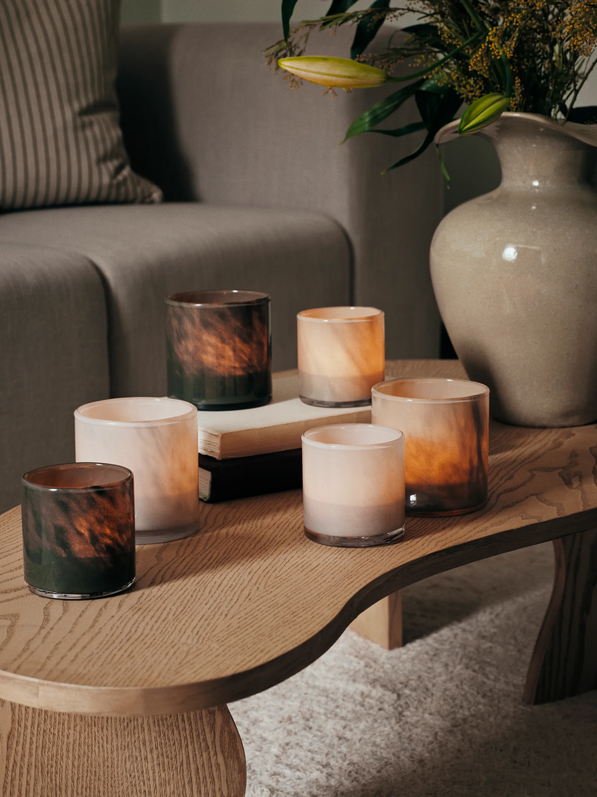 Solai hurricane candle holder, Dark Green, Ø8 cm Broste Copenhagen