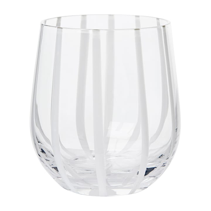 Stripe drinking glass 35 cl - Clear-white stripes - Broste Copenhagen