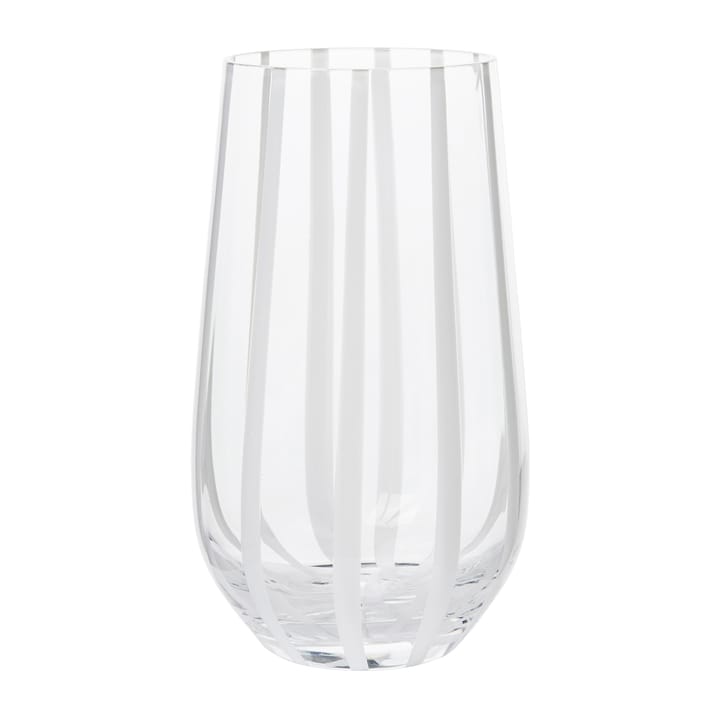 Stripe drinking glass 55 cl - Clear-white stripes - Broste Copenhagen