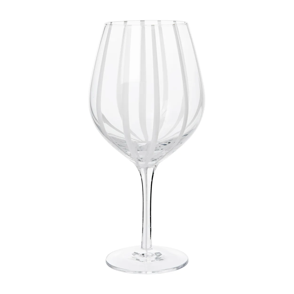 Broste Copenhagen Stripe red wine glass 65 cl Clear-white stripes