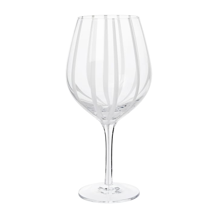 Stripe red wine glass 65 cl - Clear-white stripes - Broste Copenhagen