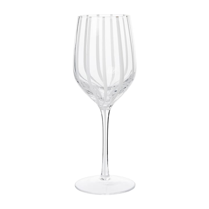 Stripe white wine glass 35 cl - Clear-white stripes - Broste Copenhagen