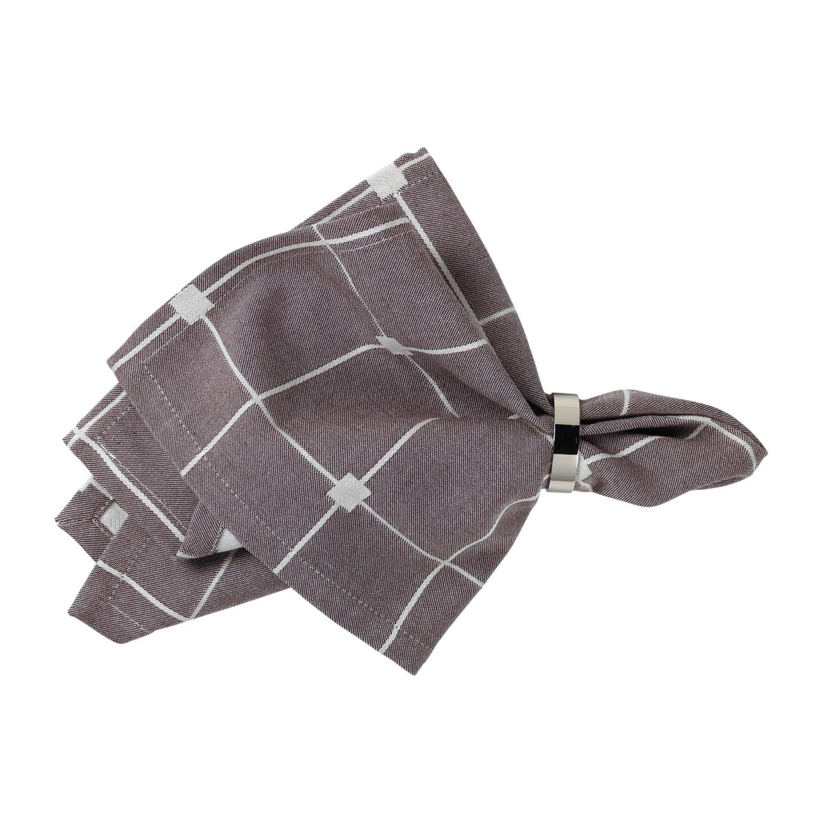 Broste Copenhagen Tila fabric napkin 45x45 cm Decadent cocolate-off white