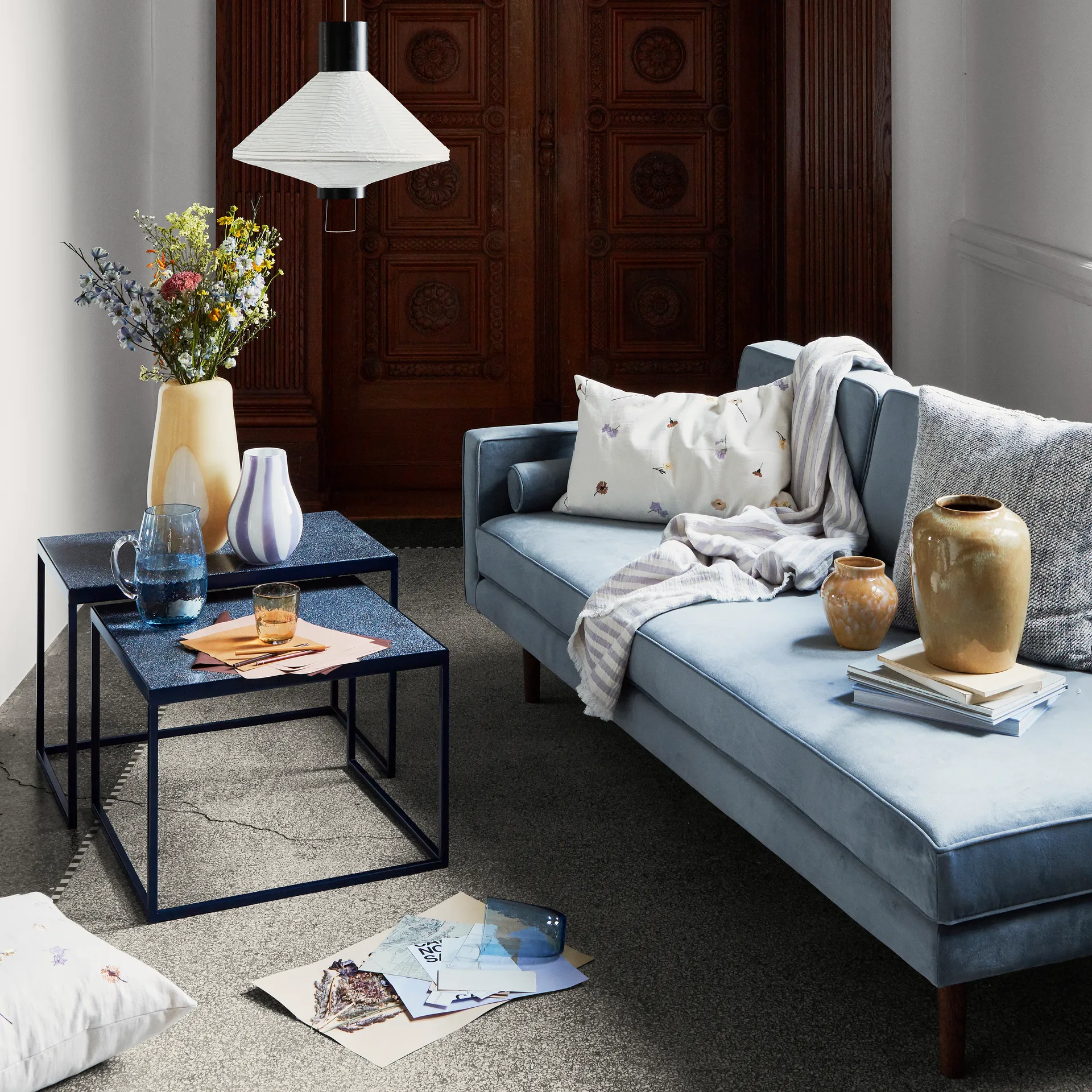 Tilde coffee table set, Dark blue Broste Copenhagen