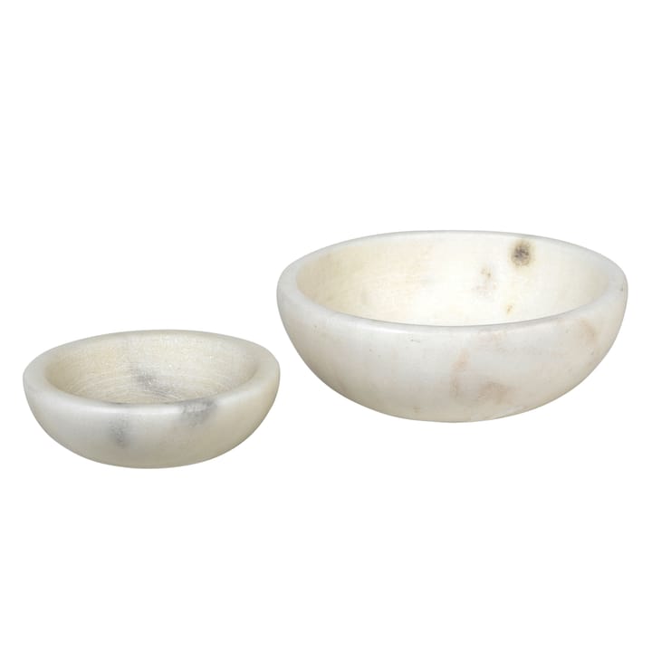 Tora marble bowl 2-pack - White - Broste Copenhagen