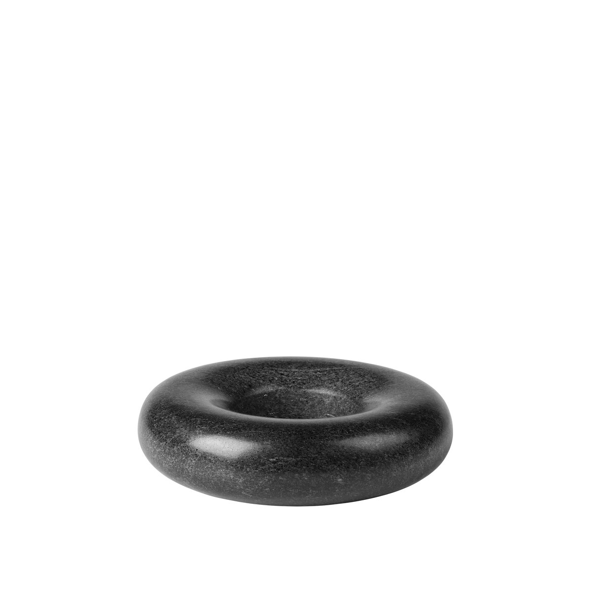 Broste Copenhagen Torus candlestick o17,5x5 cm Marble black
