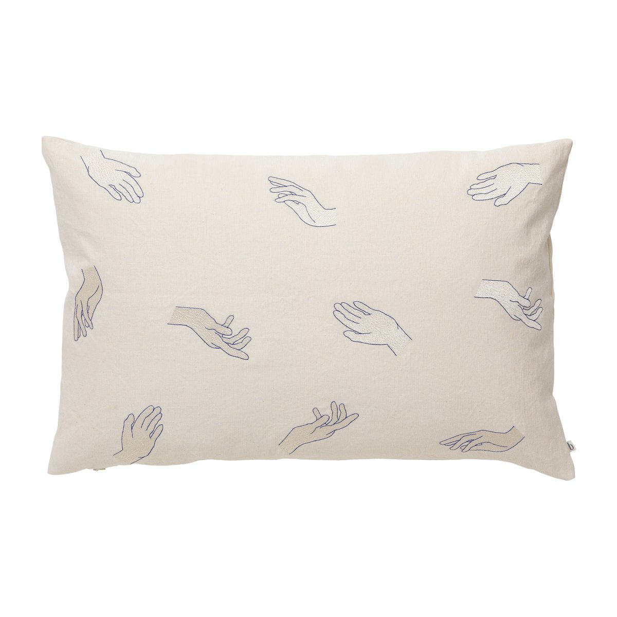 Broste Copenhagen Touch pillowcase 40x60 cm Intense blue-off white