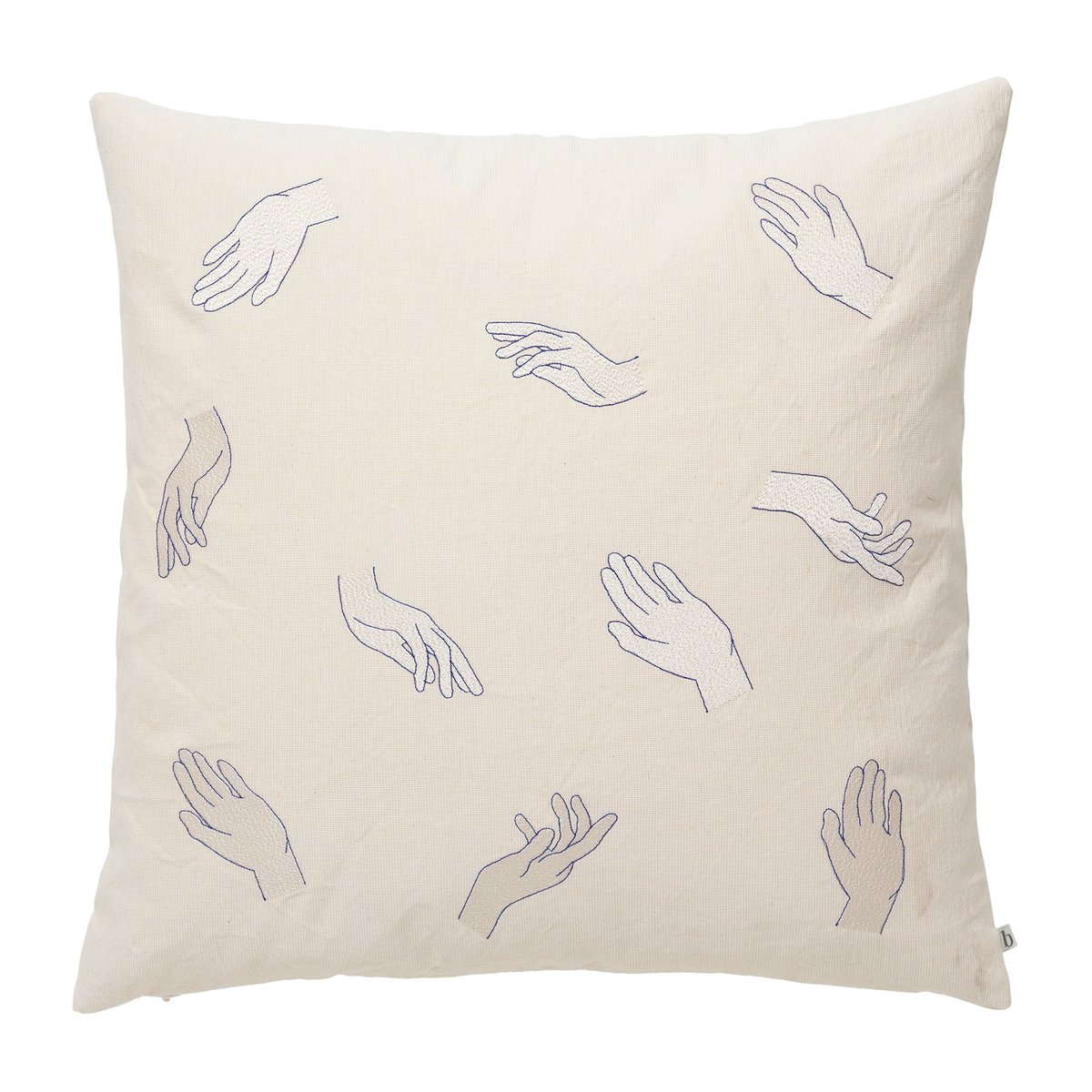 Broste Copenhagen Touch pillowcase 50x50 cm Intense blue-off white