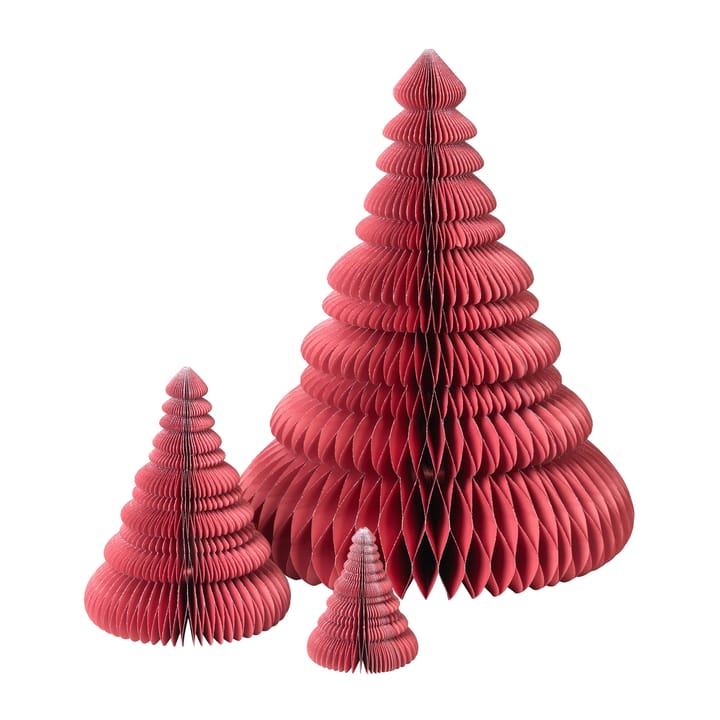 Tree Christmas Tree paper 3-pack - Pompeian red - Broste Copenhagen